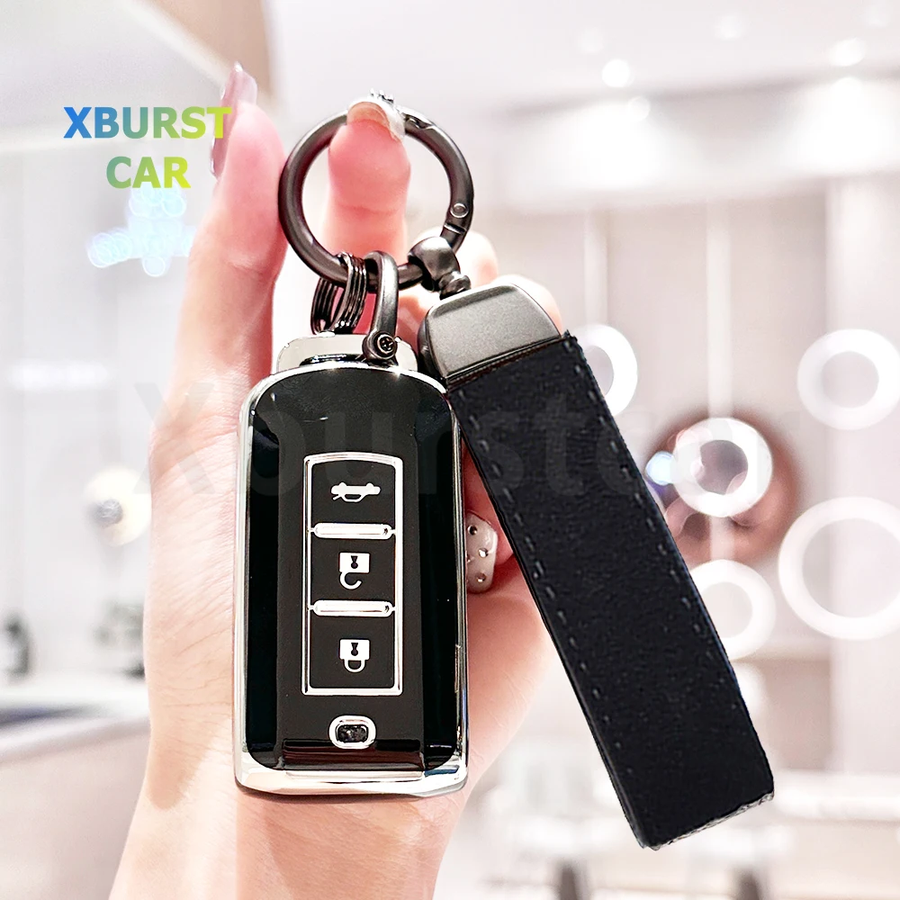 

TPU Car Key Case Cover Auto Shell Fob Keychain Protector Holder for Mitsubishi Outlander ASX LANCER Pajero Sport Eclipse Cross