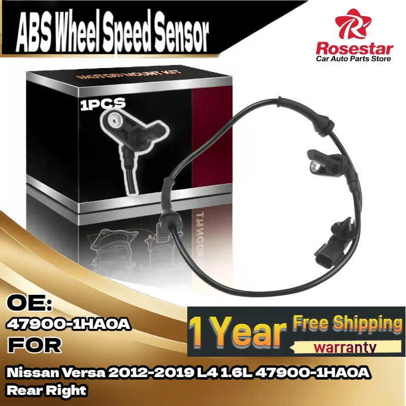 

For ABS Wheel Speed Sensor for Nissan Versa 2012-2019 L4 1.6L Rear Right 47900-1HA0A