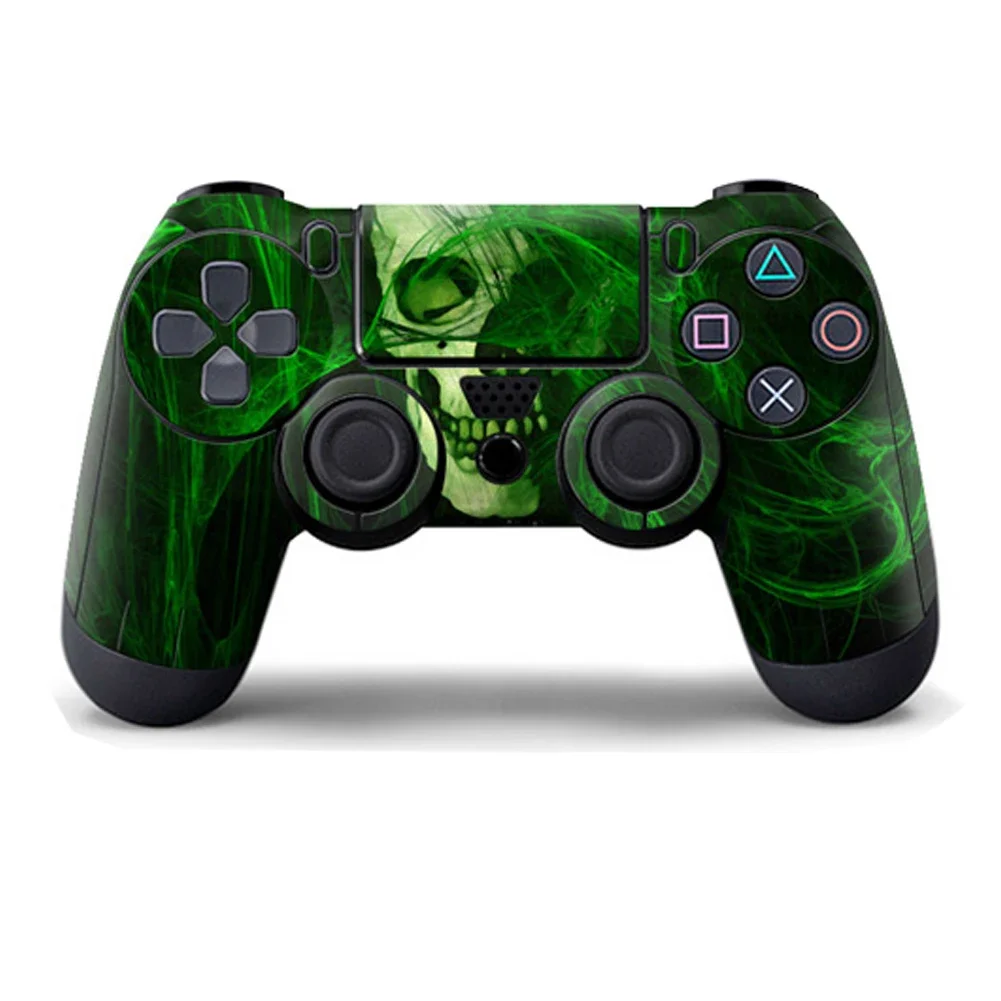 2 buah/lot dekal kulit bungkus Voor PS4 / PS4 Pro pengendali stiker kulit desain tengkorak