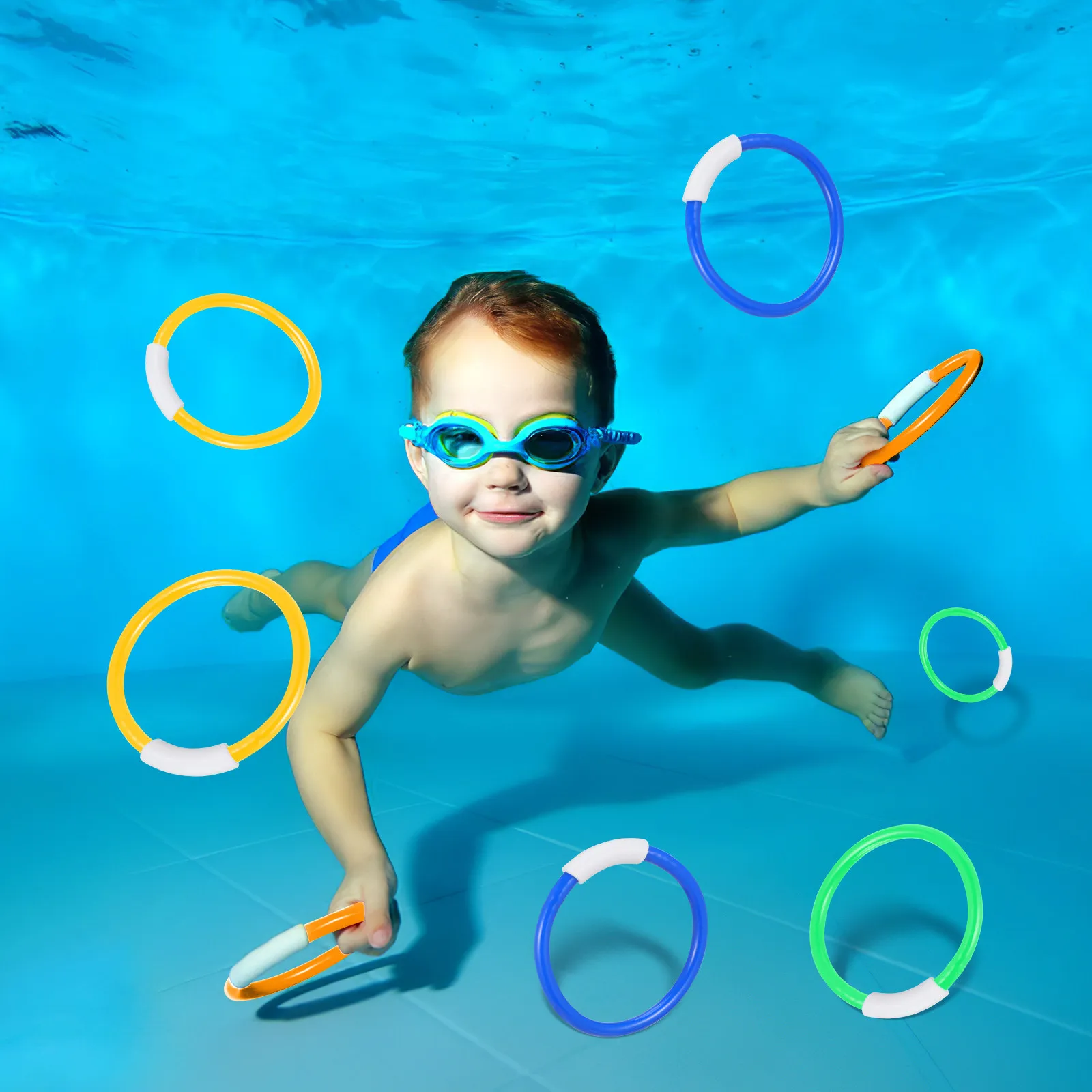 

Набор из 8 разноцветных колец для дайвинга для детей: игра для тренировки хвата в бассейне для мальчиков и девочек
