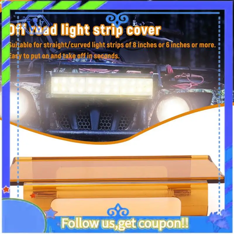 

M46K-20 Inch Amber Snap On Lens Cover 6 Inch + 8 Inch For Offroad Led Light Bar ATV SUV 4X4