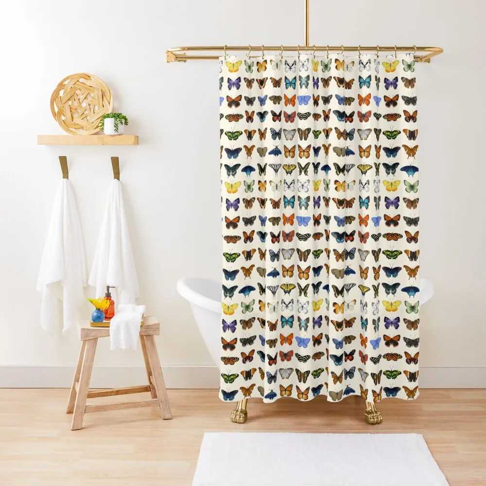 

Butterflies of North America Shower Curtain Shower Curtains Waterproof