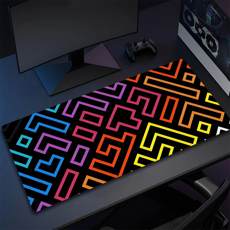 

Multicolour Simple Line Mouse Pad Abstraction Art Gaming Mousepad Gamer Rubber Computer Large Non-Slip Mouse Mat Rubber Desk Mat