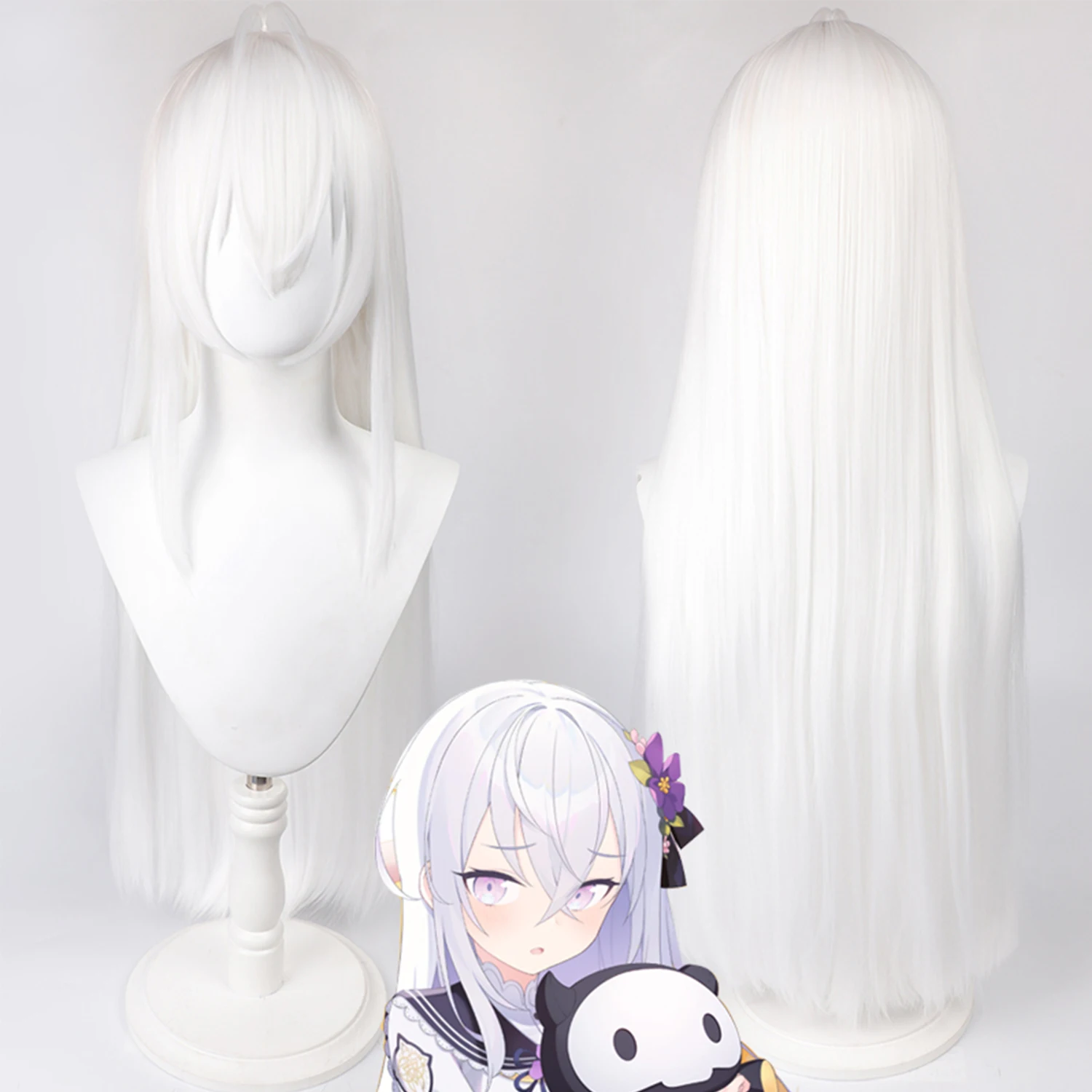 

Cosplay Wig Blue Archive Anime Wig Shirasu Azusa White Anime Game Role-Play Wig Female Anime Bob Synthetic Wig Bangs Anime Game