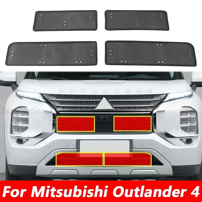 

For Mitsubishi Outlander 4 2022 2023 Car Front Middle Insect Screen Mesh Grille Insert Net Anti-mosquito Protect Dust Accessorie