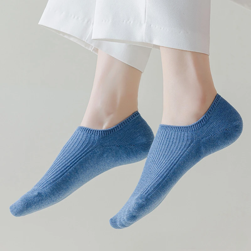 Candy Colors Women Sock Slippers Cotton Breathable Invisible No Show Socks Solid Color Silicone Non-slip Low Cut Ankle Boat Sock