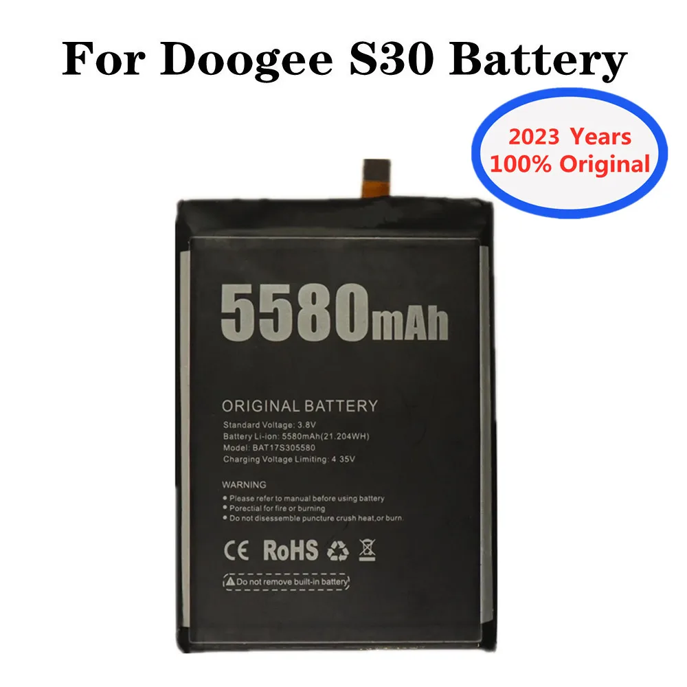 

2023 Years 100% Original 5580mAh Battery For DOOGEE S30 BAT17S305580 Smart Mobile Phone Replacement Battery Batteria In Stock