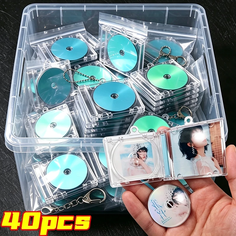 Image of 5-40 Stück NFC DIY Leere Album-Schlüsselanhänger Mini-CD-Hüllen Peripherie-Gedenkbox-Anhänger für Rucksack-Schlüsselanhänger
