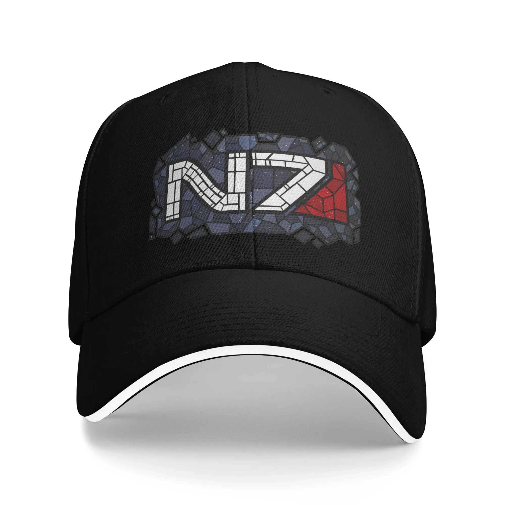 N7 Mosaic Mass Effect Baseball Cap Vintage  Sandwich Hat Men Women Adjustable Dad Hat Travel Gift