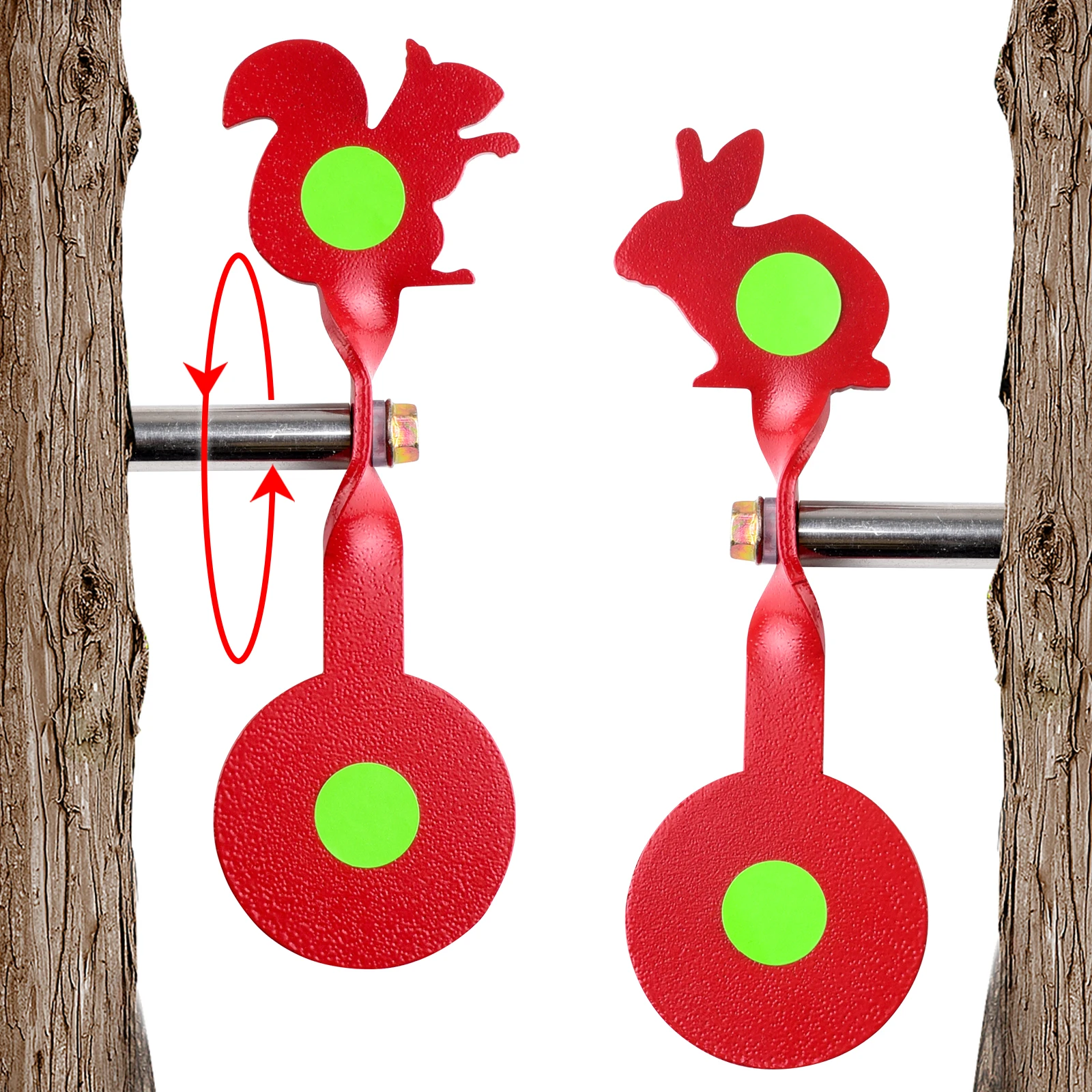 

Red 3MM Thick Bidirectional Animal Rotating Stainless Steel Target Outdoor Slingshot BB Air Gun Practice Aiming Target