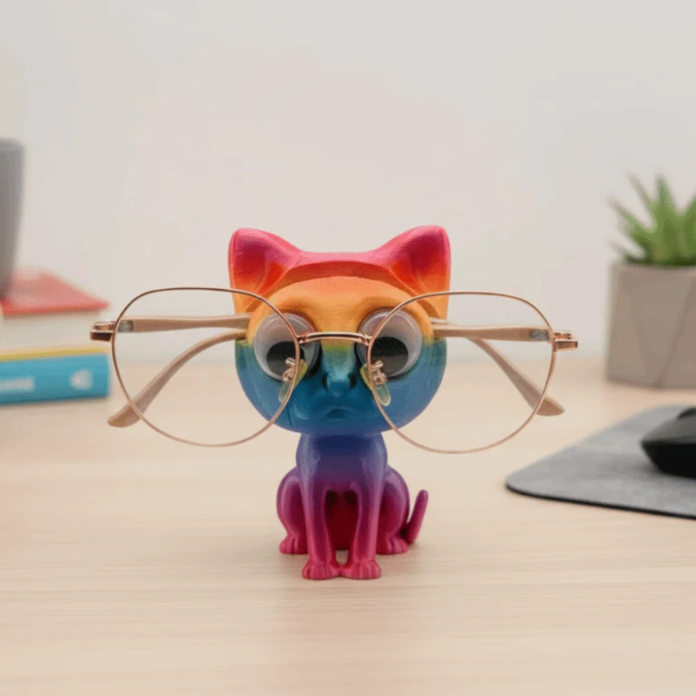 

Cute Cat Eyeglass Holder 3D Printed Waterproof Eyewear Display Rack Owl / Frog Multi-purpose Ornaments Show Stand Home / Office