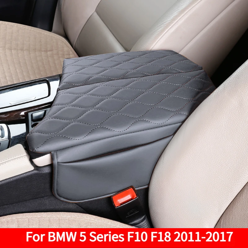 Leather Center Console Armrest Box Heightening Storage Protector Pad For BMW F10 F18 5 Series 2011-2017 Car Interior Accessories