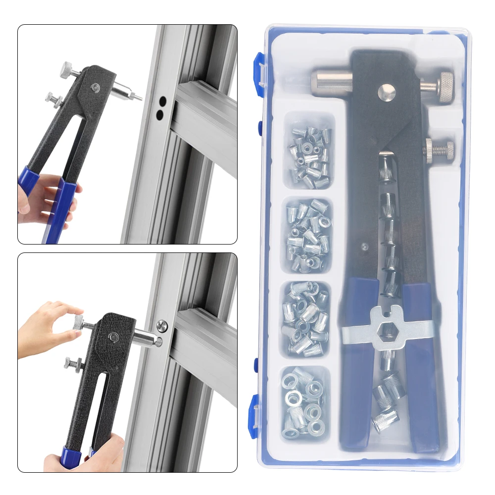 Car Tool Repair Kit Bolt Nut Removal Socket Tool Bolt Nut Remover 160Pcs/Set Manual Nut Pulling Gun Set M3/M4/M5/M6/M8