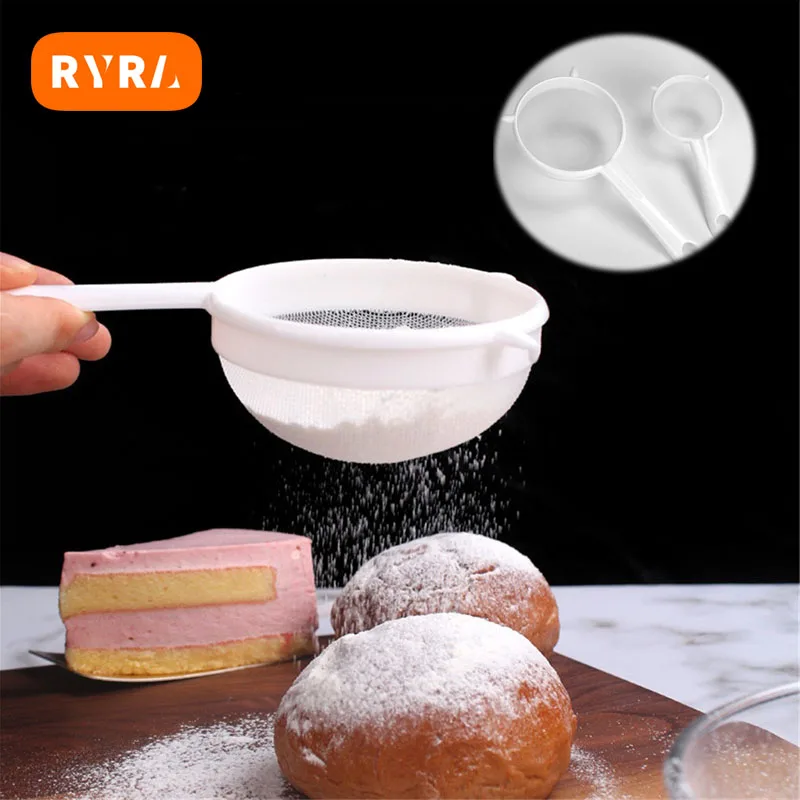 Handheld Plastic Screen Mesh Tea Leaf Strainer Flour Sieve Colander Soy Milk Filter Flour Colander Bird\'s Nest Spoon Strainers