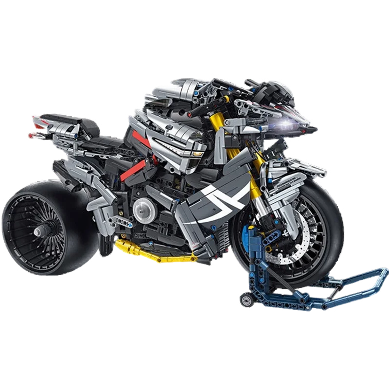 

2426PCS Technical Bking Motorcycle Racing Vehicle Building Blocks With Light Rapid Motorbike Bricks Toys Gifts For Boys