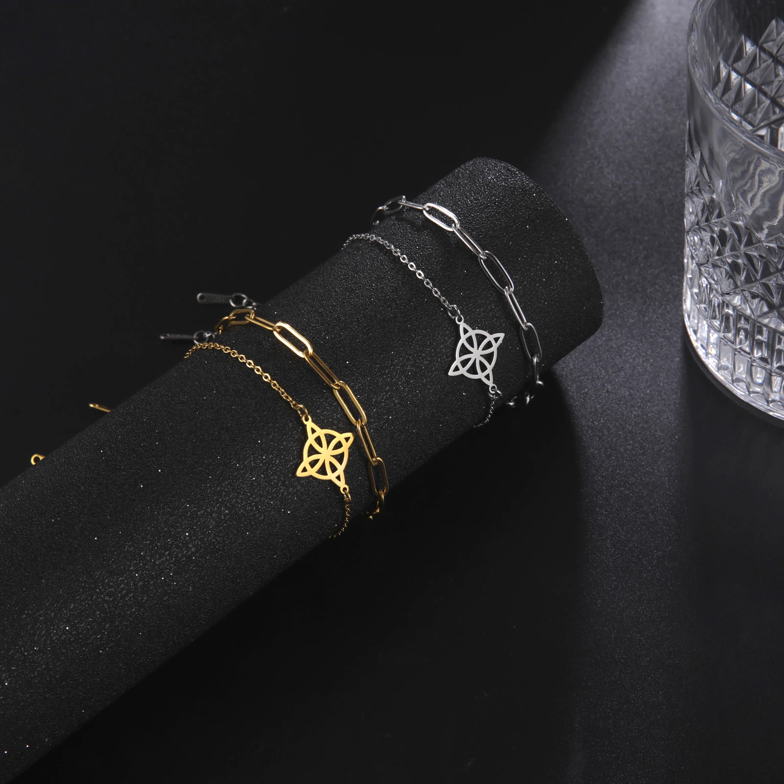 Frauen Bohemian Layered Keltische Knoten Fußkettchen Sommer Strand Perle Kette Auf Fuß Hexe Knoten Knöchel Armbänder Für Frauen Bein Kette Schmuck – Detail 18
