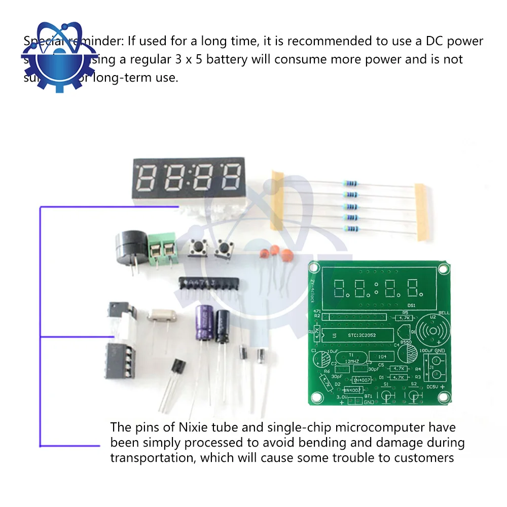 DIY Electronic Clock kit 4 Digital Tube LED time Display DIY soldering Project for Education and DIY Craft for Arduino