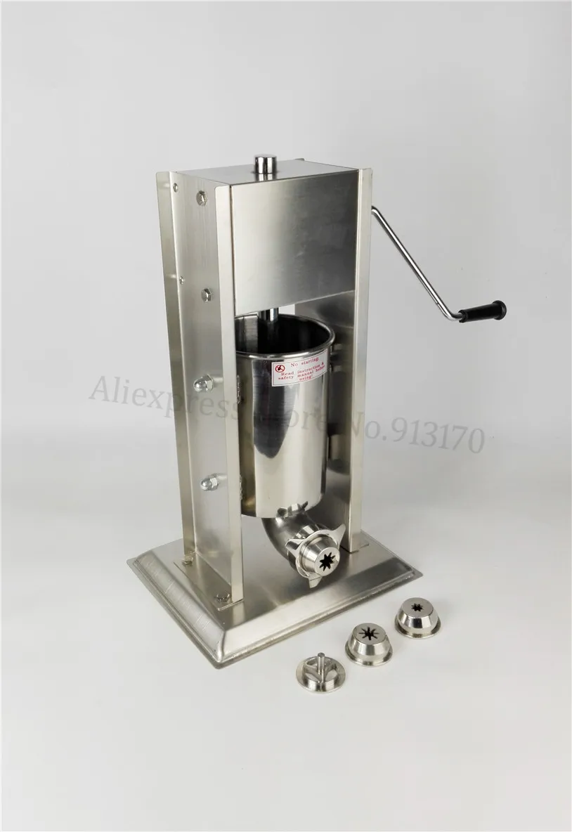 5L Manual Stainless Steel Churros Maker Vertical Churro Machine 3+1 Modeling Caps