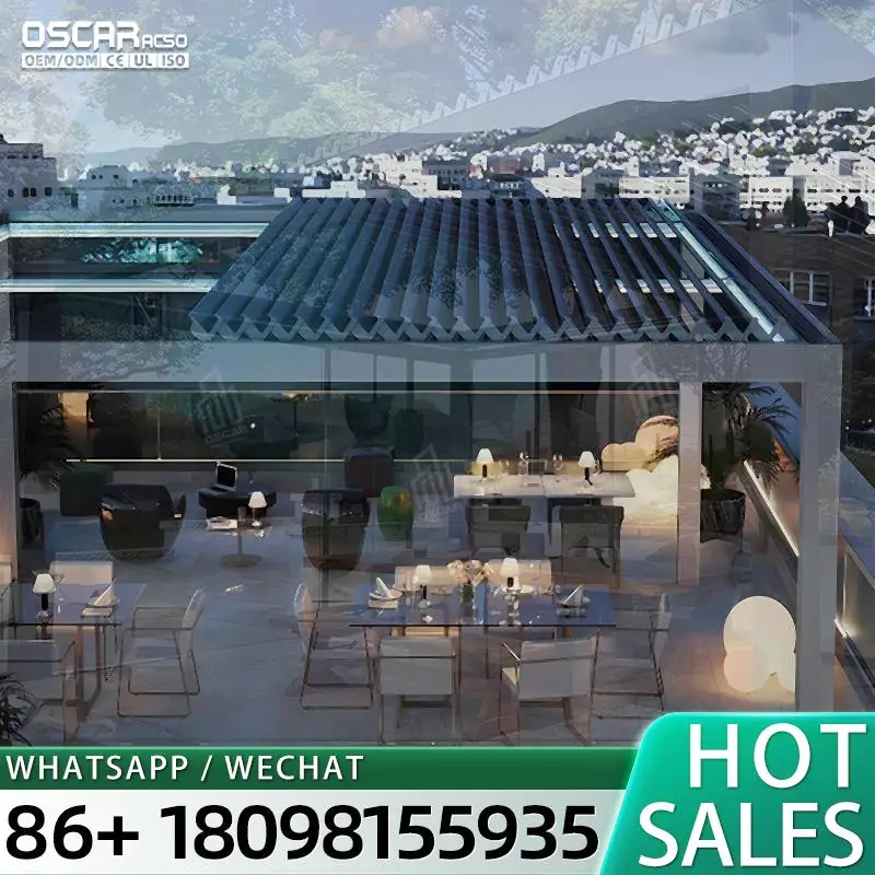 European Aluminum Veranda 4 Seasons Waterproof Glass Enclosures Popular for Outdoor Hotels Bathrooms Apartments pergolas