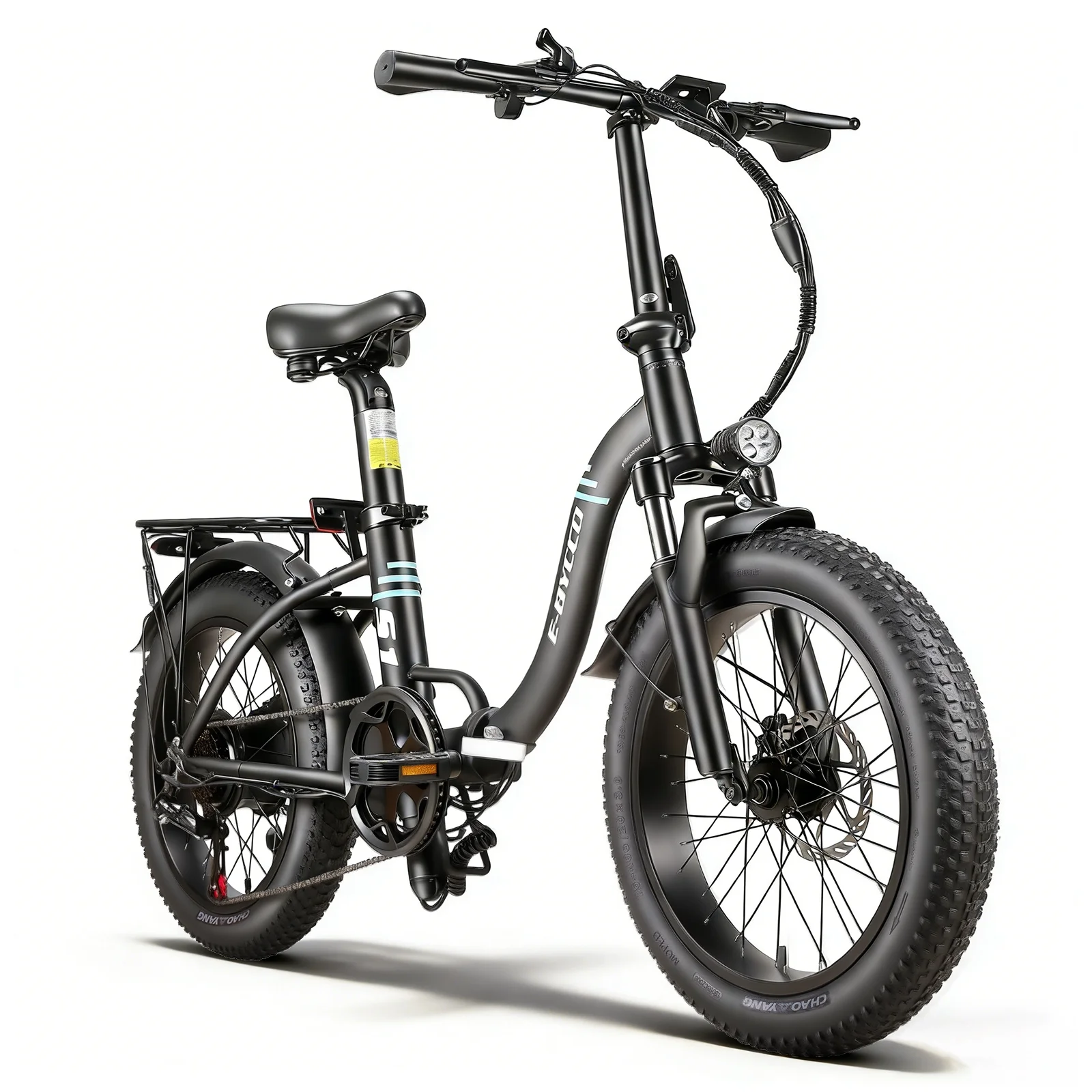 E-BYCCO S1 Elektrofahrrad 500W Motor 48V10.4AH Herausnehmbarer Akku Höchstgeschwindigkeit ​ ​ 25 km/h Faltbares Elektrofahrrad mit 20-Zoll-Reifen, Verriegelbarer Vorderradaufhängung,