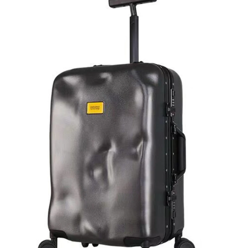 Damaged wind bump suitcase carry-on suitcase password trolley case women's male gimbal silent wheel leather suitcase