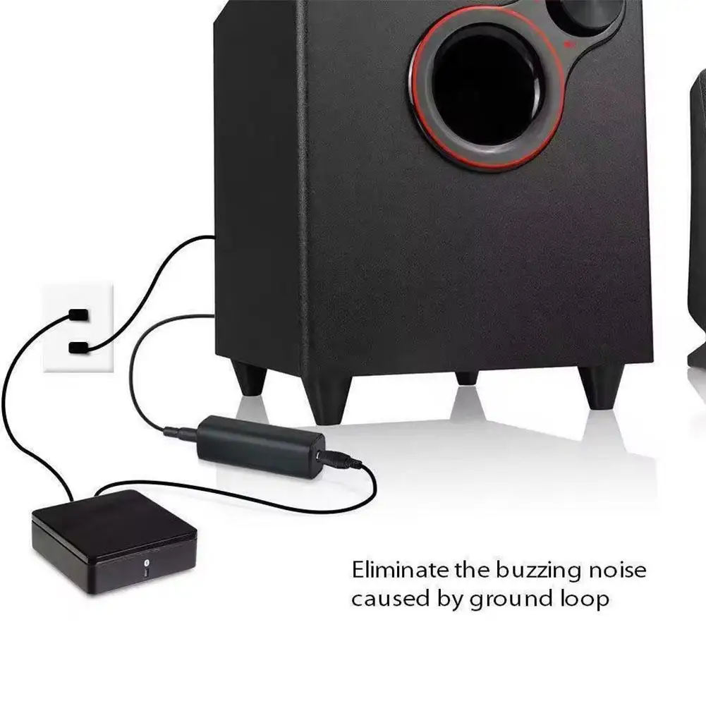 Afbeelding 6: Audio-isolator Common Ground Noise Filter Audio 3,5 mm stroomgeluid Canceller Afscherming Ruisonderdrukking