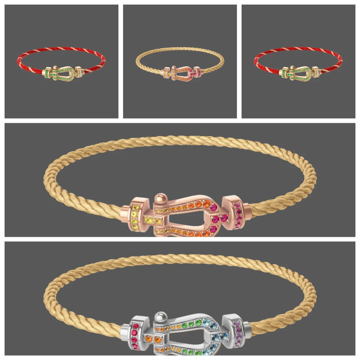 

2025 High-quality, fashionable and classic horseshoe-shaped bracelet, all diamonds, medium size