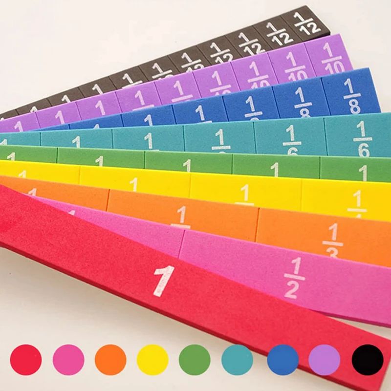 Y 51 Uds. Cubos de fracción matemáticas Montessori materiales de matemáticas material didáctico aprender fracción accesorios de ecuivalencias para niños educativos tempranos