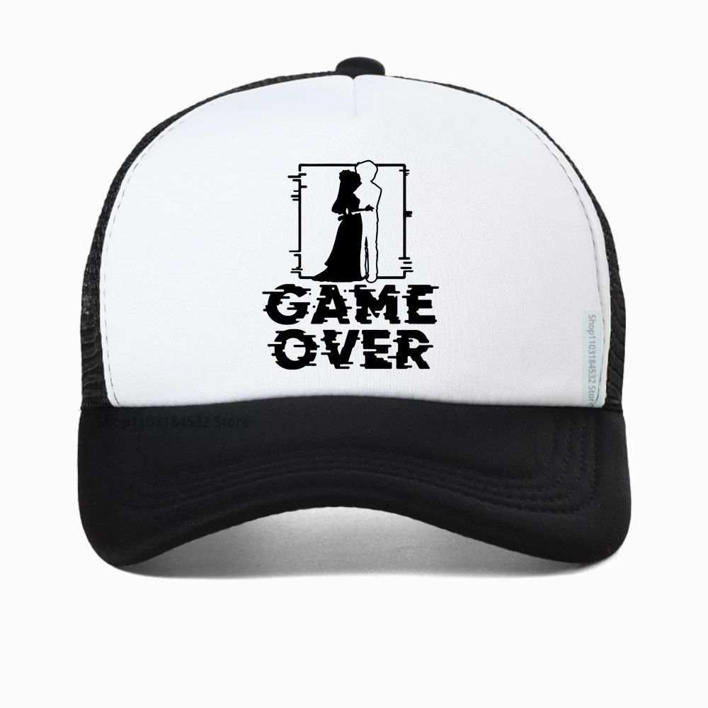 

Game Over Bride Groom Bachelor Graphic baseball cap to be bachelor party Best Man Proposal gift Breathable sun snapback hat