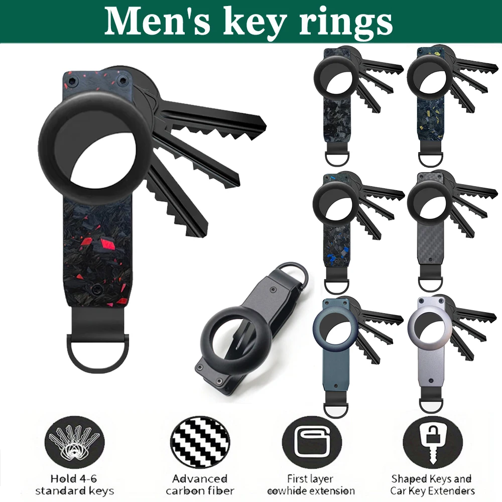 Aluminum Alloy Keychain for Apple Airtag Key Holder Compatible Tracking Keyfob for Smart Key Rings