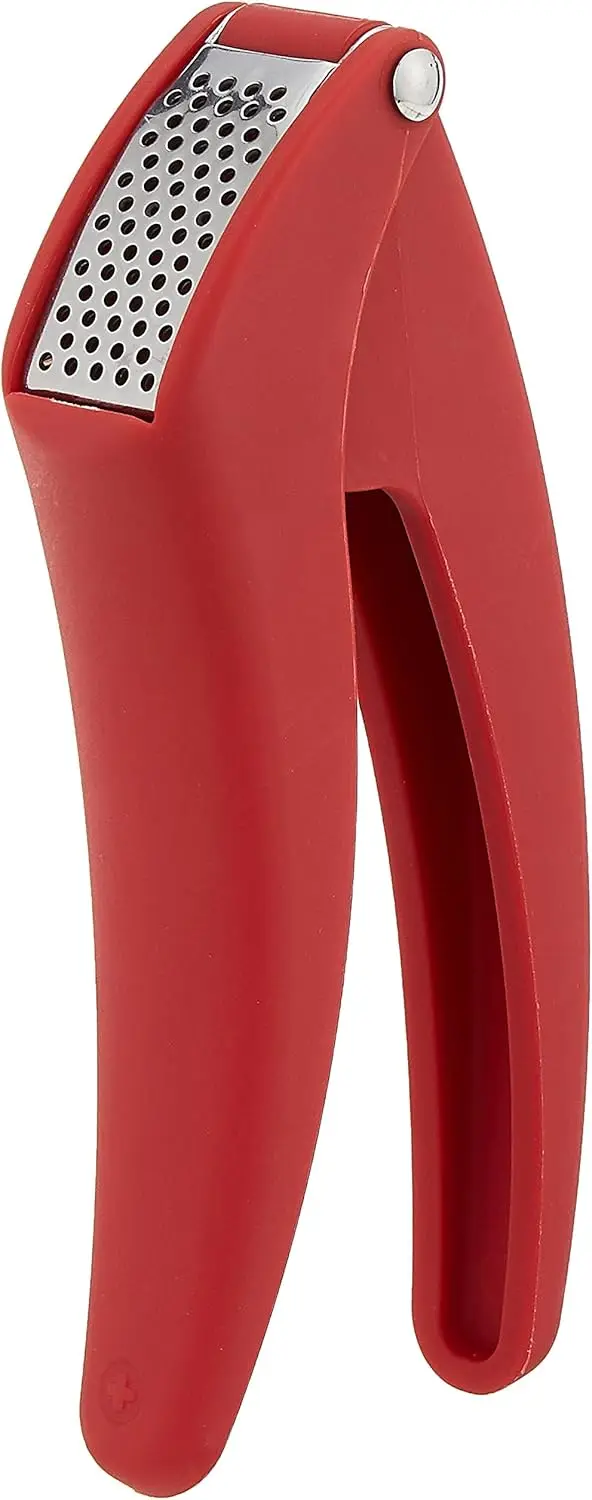 

Easy-Clean Garlic Press, No Peeling Needed, 7-Inch Red Stainless Steel
