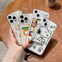 Cartoon Lucky Snoopy Case For Samsung Galaxy S24 Ultra S23 Note 20 A55 A35 A34 A54 A13 A32 Cover Soft Silicone Couqe Transpare