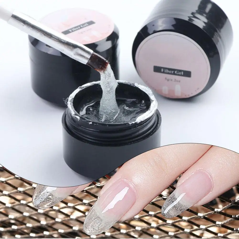 1 pudełko Nail Repair UV Gel Crack Nail Repair Gel Water Manicure Glue Extension Tool Żel z włókna szklanego Manicure Polerowanie Akryl E1O9