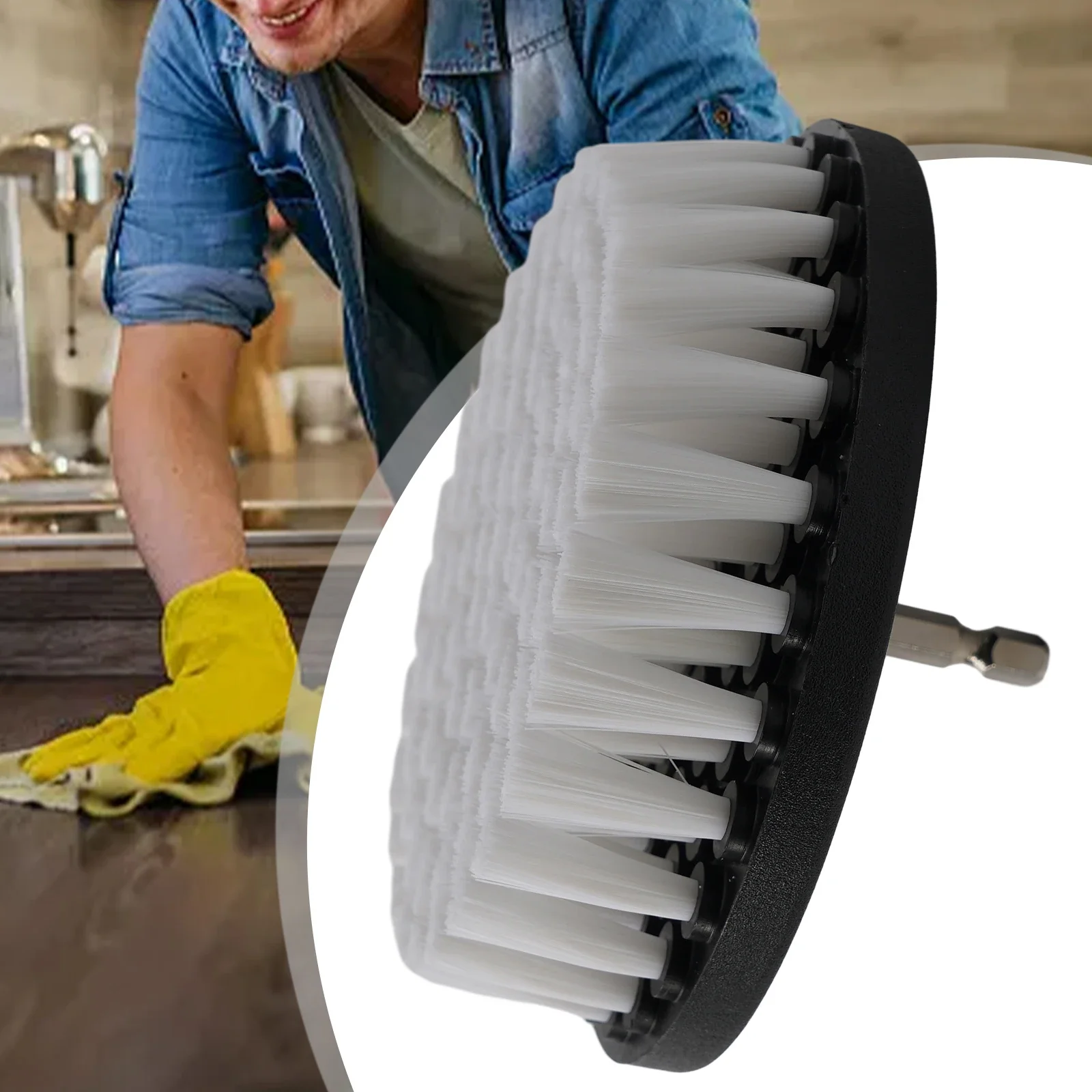 

1pc 5inch Drilling Brush White Electric Rotate Head Scrubbing Carpet Floor Powerful Washer Hand Tools Dirt Removal
