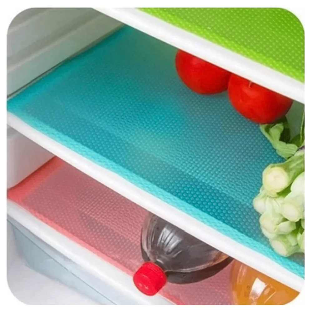 

6Pcs Antibacterial Refrigerator Pad Anti-Oil Frost Stain Resistant Washable Shelf Liners Multifunctional Drawer Mat