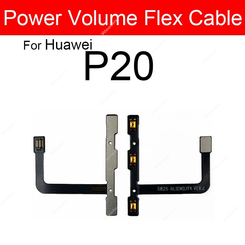 Side Volume Power Button Flex Cable For Huawei P10 P20 P30 P40 Lite P20 30 40 50 Pro P10Plus P40lite E 5g Flex Ribbon Key Parts