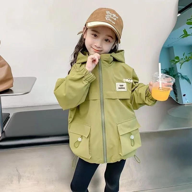 Girls Coat Overcoat Jacket Windbreak Outerwear 2024 Lasted Spring Autumn Cotton Plus Size Teenagers Children\'s Clothing