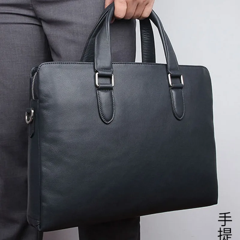 

New Genuine Leather Man Bag Handbag 14 Inch Computer Business Bag Diagonal Briefcase Men's Business Briefcase Crossbody Backpack