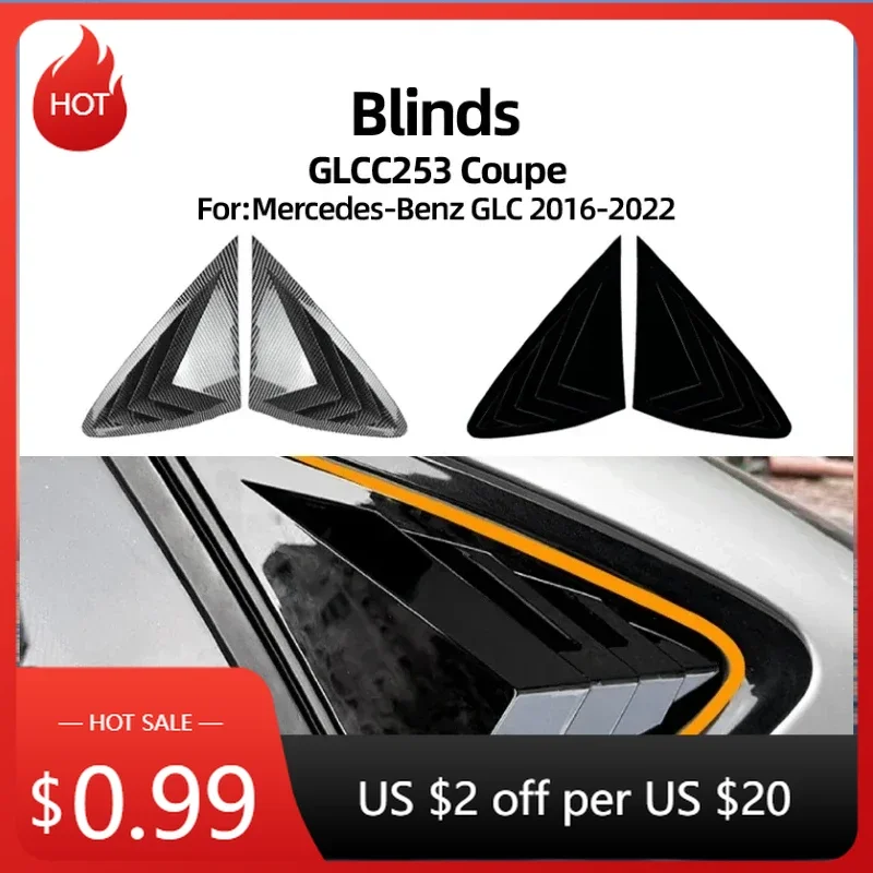 

Emblems New For Mercedes Benz GLC Coupe C253 2016 2017 2018 2019 2020 2021 2022 Triangular Window Car Stickers Cross-border Modi