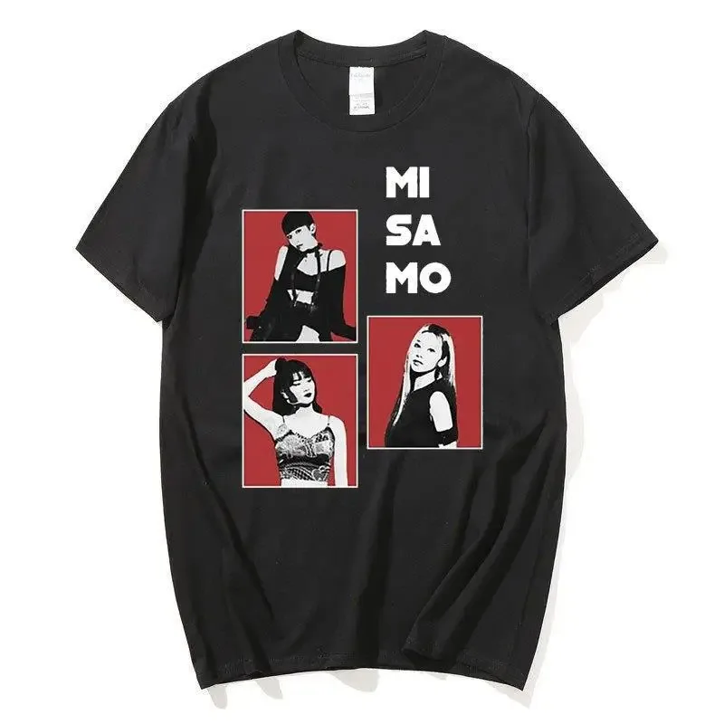 

MISAMO Mina Sana Momo women's and men's print T-shirt, 100% cotton Kpop fashion, short sleeve T-shirt, Korean Y2k clothing,