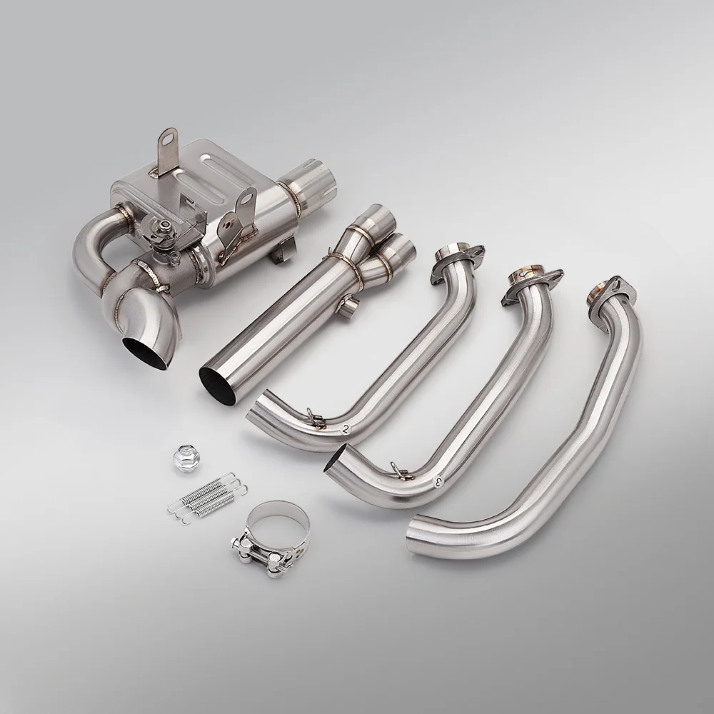 FOR CF MOTO 675SR-R 675SR motorcycle dual-channel valve exhaust is connected to the original front exhaust system