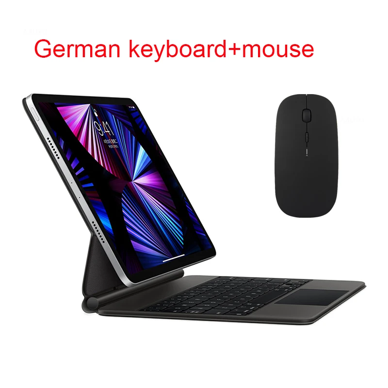 AJIUYU Magie Tastatur Für iPad Pro 11 2022 2021 2020 2018 1st 2nd 3rd 4th Gen Fall Tastatur Arabisch Spanisch Portugiesisch hebräisch Russisch 4