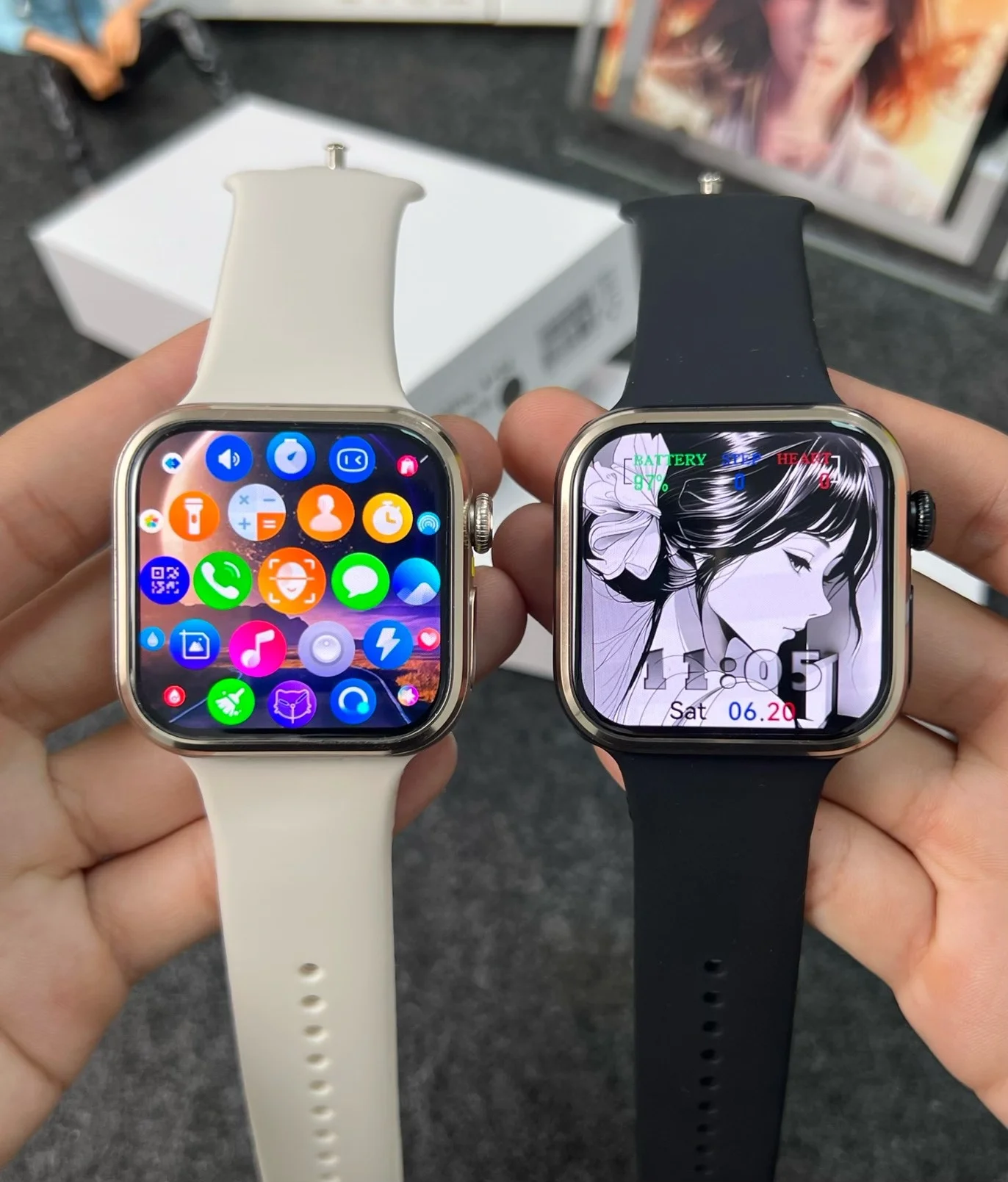 [Wide Screen M53Pro] W527 chip smartwatch,widescreen fingerprint-unlocked smartwatch with SIM card slot