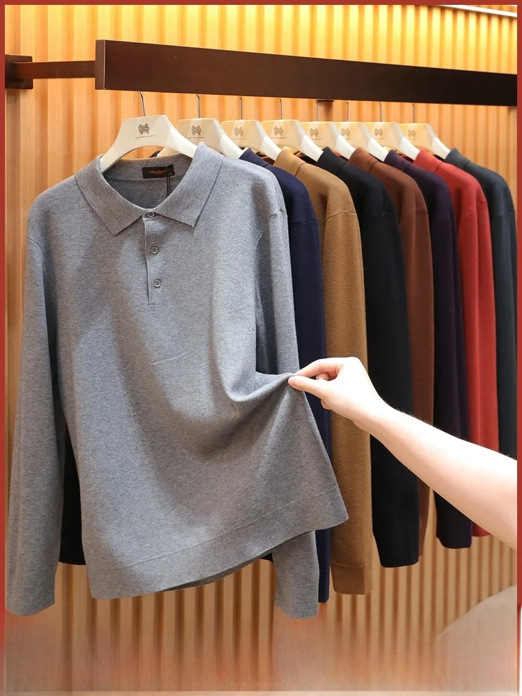 

Высококачественные мужские трикотажные длинные све irt из смеси шерсти, моющиеся многослойные осенне-зимние новые поступления, удобные, дышащие