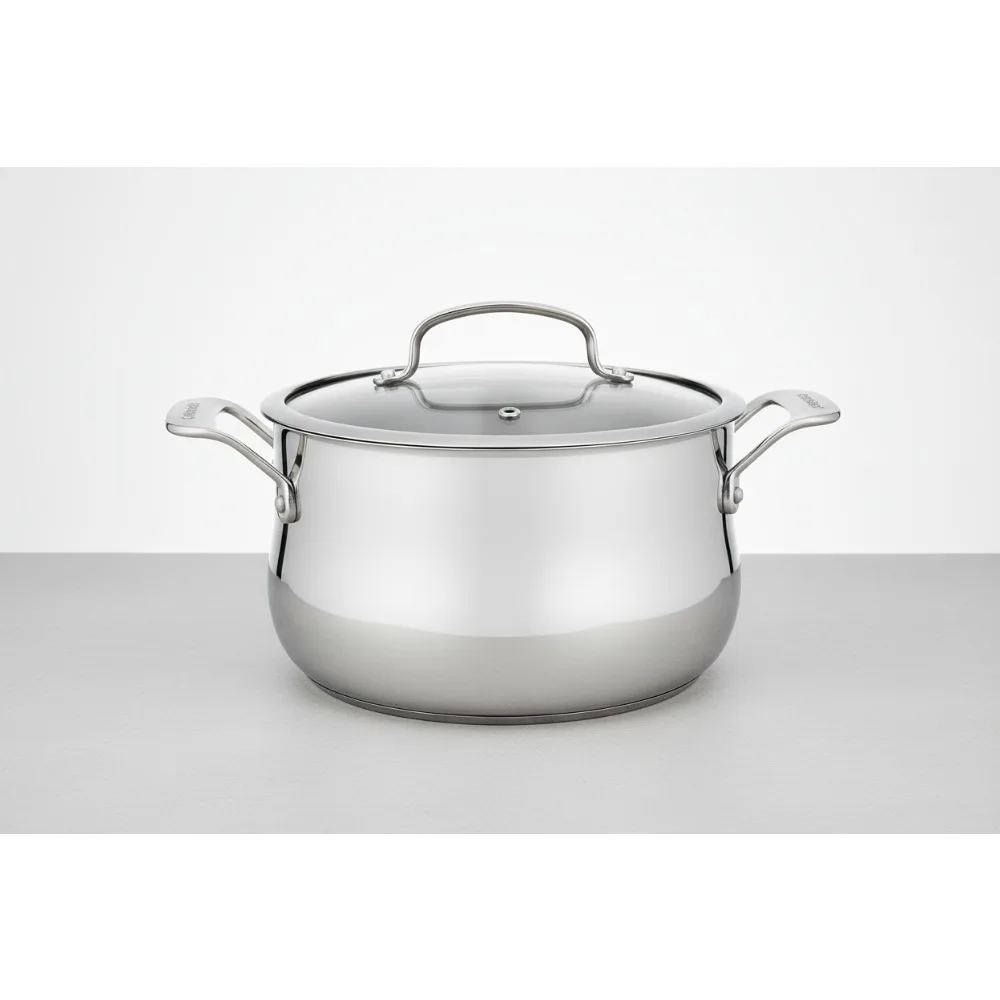 

Премиальная голландская духовка из нержавеющей стали на 5 литров со стеклянной крышкой, ровным нагревом для домашних курей и поваров