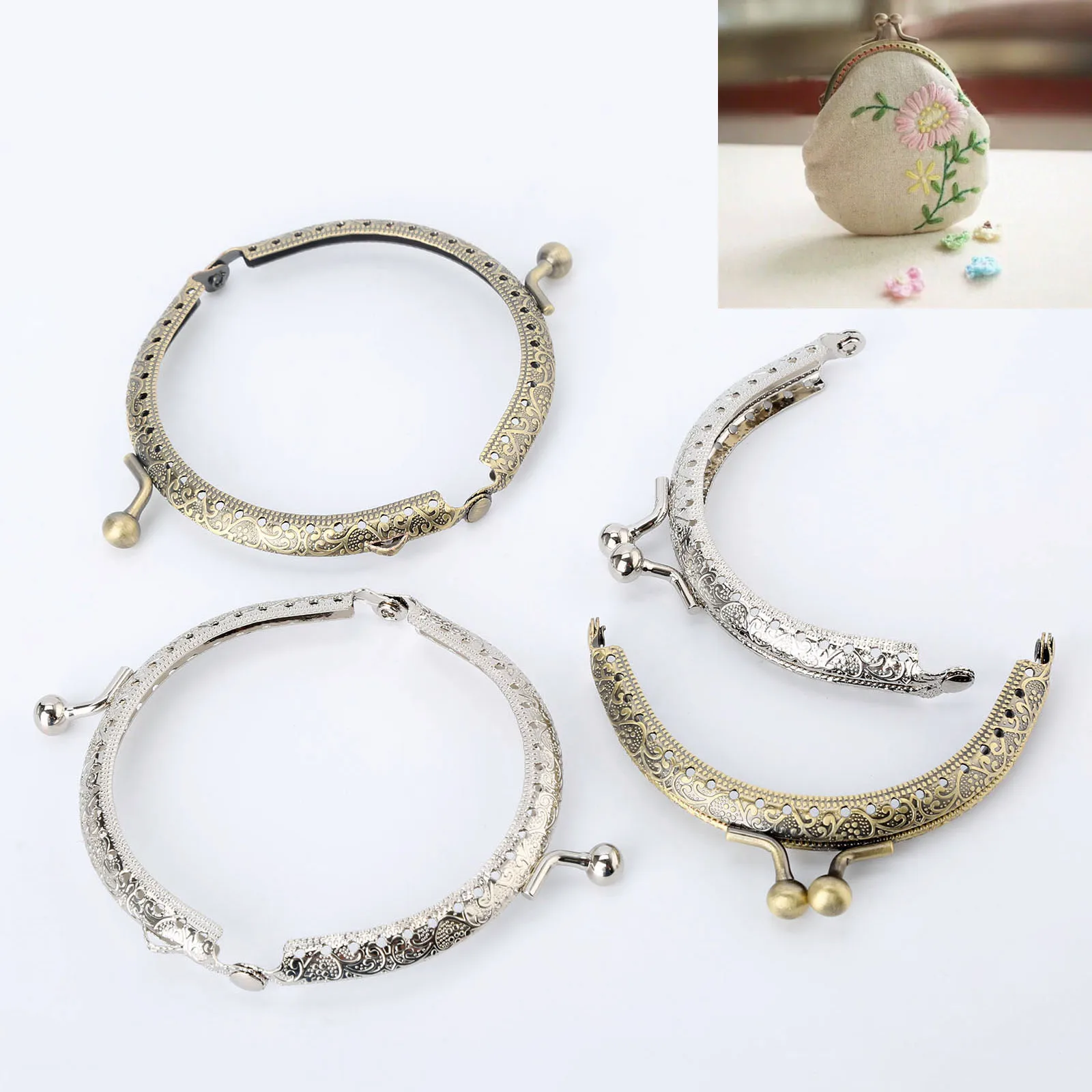 

1pc Metal Purse Frame 8.5cm Handmade Fabric DIY The Mouth Gold Package Coin Purs Kiss Clasp Lock