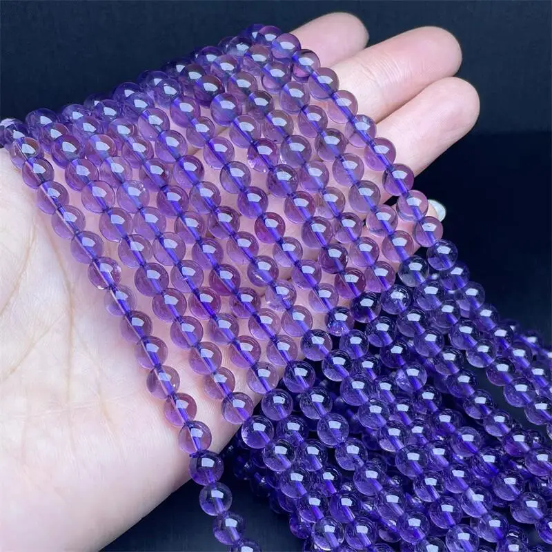 6MM Natural Amethyst Triple Circle Bracelet Women Fashion Sweet Reiki Healing Energy Strand Girls Jewelry Gift 1PCS