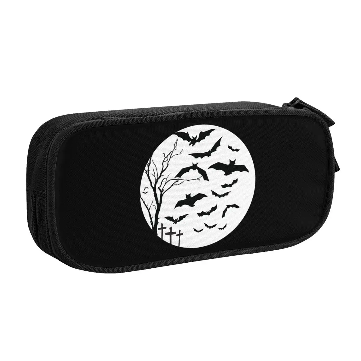 Custom Halloween Vampire Bat Moon Kawaii Pencil Cases Boys Gilrs Large Capacity Pencil Pouch Students Stationery