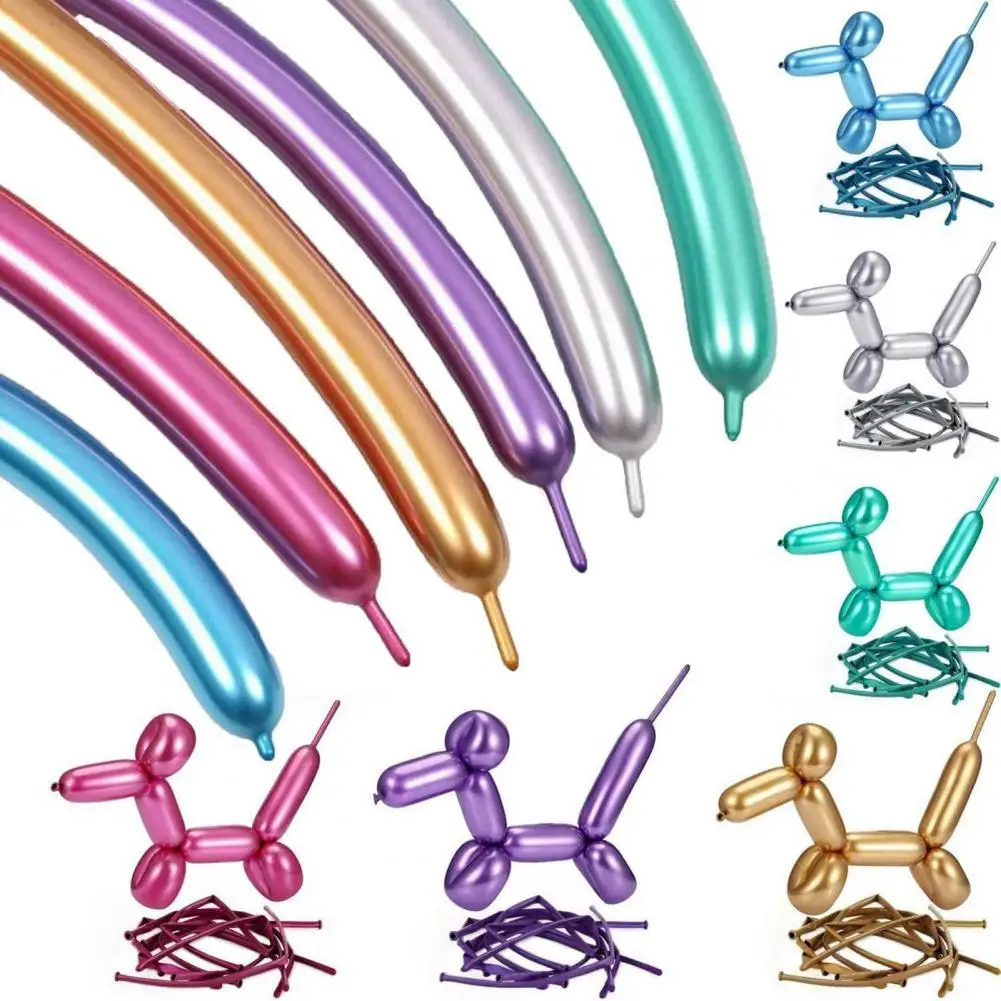 

100Pcs DIY Long Strip Latex Balloon Rainbow Twisting Animal Modeling Balloons Christmas Thickening Latex Assorted Color Balloons