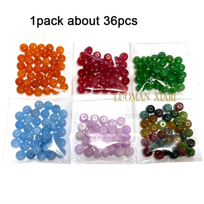 Abacus 5x8MM Natursteinperlen Bernstein Kunzit Orange Chalcedon Lose Wheel Spacer Bead für Schmuckherstellung Diy Armband Ohrringe – Detail 1